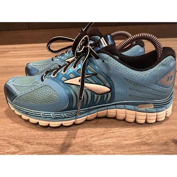 BROOKS Glycerin 11 running shoes Womens size 8.5 BLUE silver white - Picture 4 of 11
